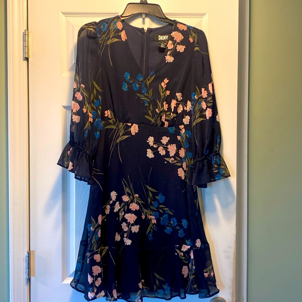 DKNY Navy Floral Dress